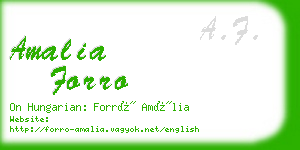 amalia forro business card